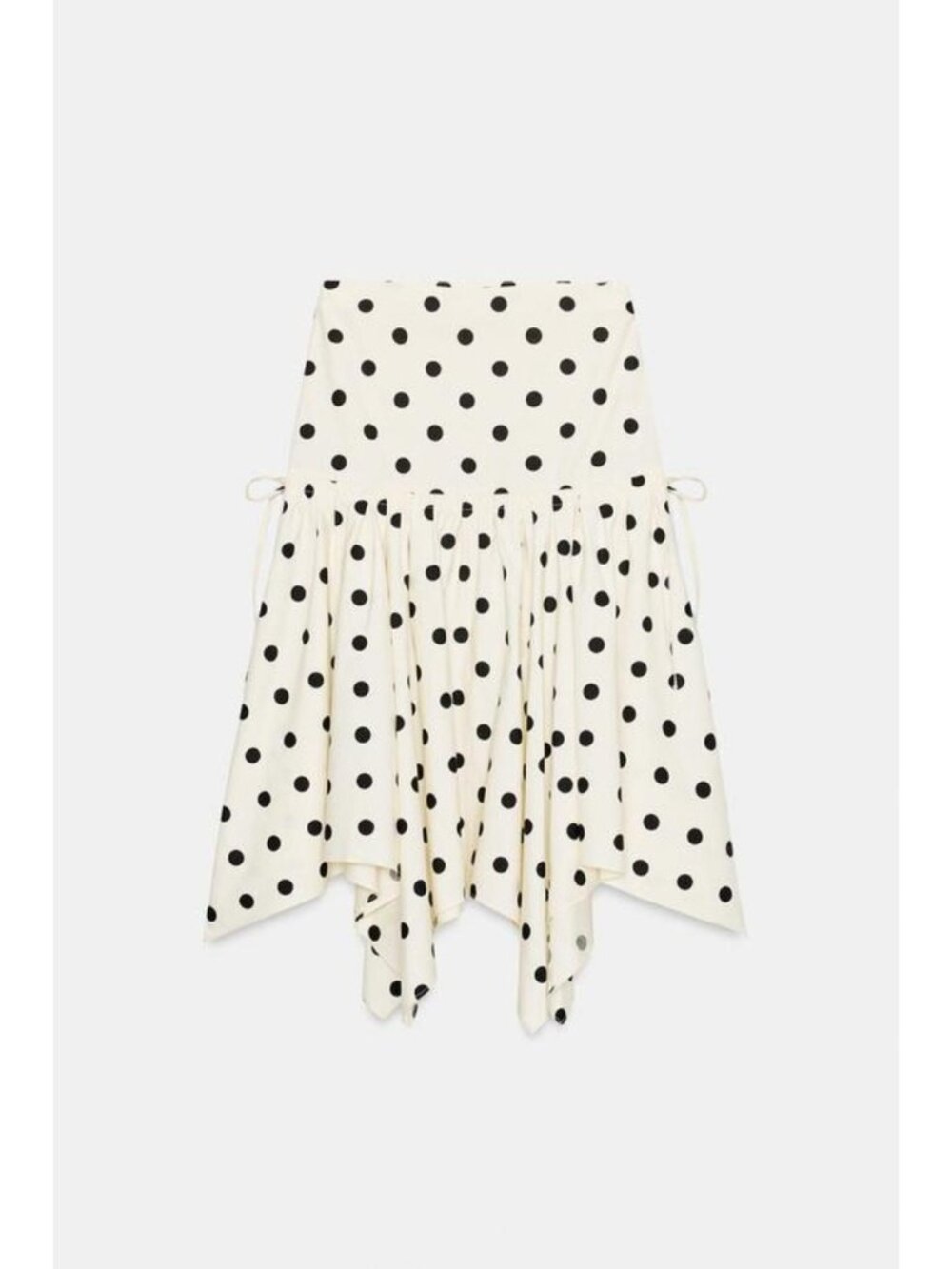 ZARA ASYMMETRIC POLKA DOT MIDI SKIRT